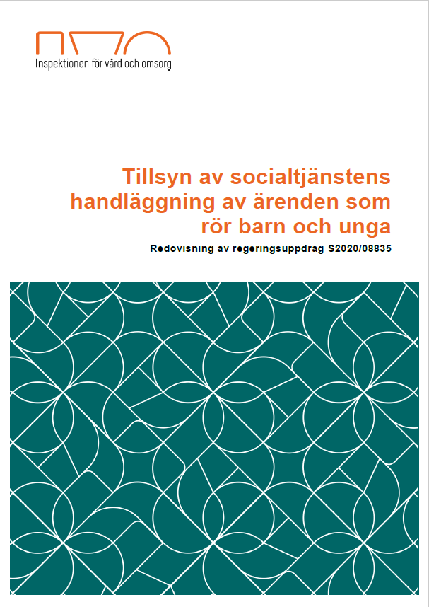 Grönt mönster och orange rubrik